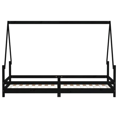 Kinderbedframe 80x200 cm massief grenenhout zwart 5