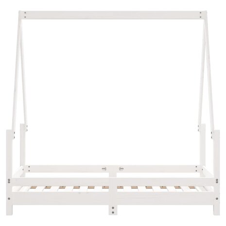 Kinderbedframe 70x140 cm massief grenenhout wit 5