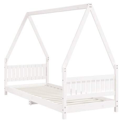 Kinderbedframe 80x200 cm massief grenenhout wit 3