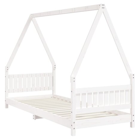 Kinderbedframe 80x200 cm massief grenenhout wit 6