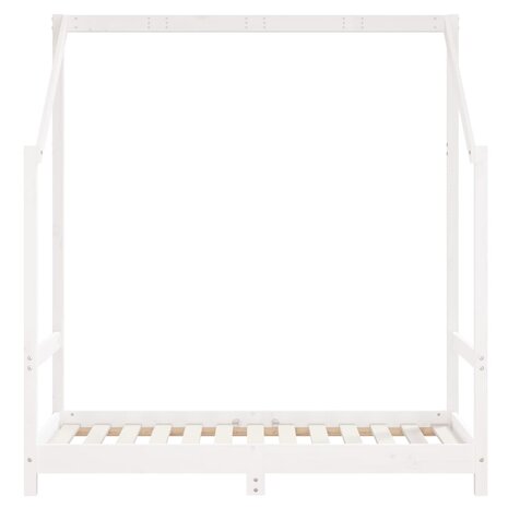 Kinderbedframe 70x140 cm massief grenenhout wit 4