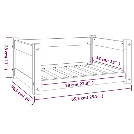 Hondenmand 65,5x50,5x28 cm massief grenenhout 8