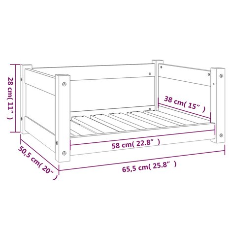 Hondenmand 65,5x50,5x28 cm massief grenenhout honingbruin 8