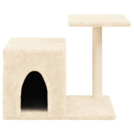 Kattenmeubel met sisal krabpalen 50,5 cm crèmekleurig 4