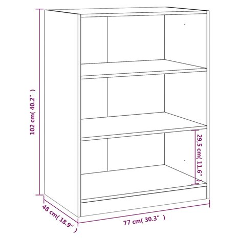 Kledingkast 77x48x102 cm bewerkt hout sonoma eikenkleurig 10