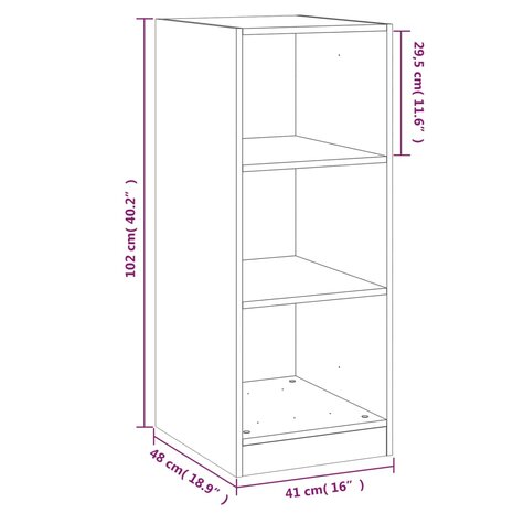 Kledingkast 48x41x102 cm bewerkt hout sonoma eikenkleurig 10