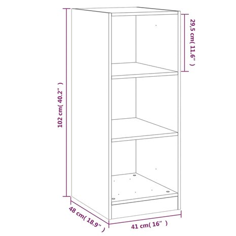 Kledingkast 48x41x102 cm bewerkt hout betongrijs 10