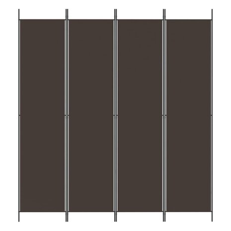 Kamerscherm met 4 panelen 200x220 cm stof bruin 3