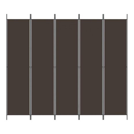 Kamerscherm met 5 panelen 250x220 cm stof bruin 3