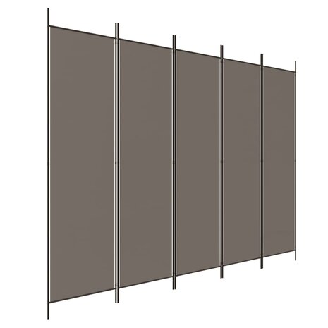 Kamerscherm met 5 panelen 250x220 cm stof antracietkleurig 2