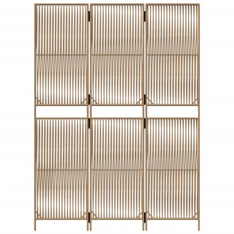 Kamerscherm 3 panelen poly rattan beige 5