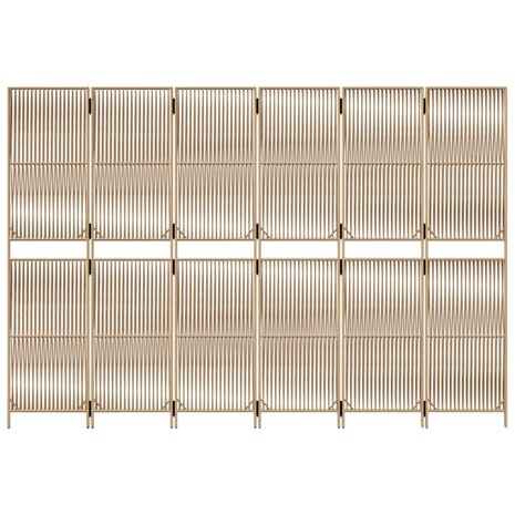 Kamerscherm 6 panelen poly rattan beige 5