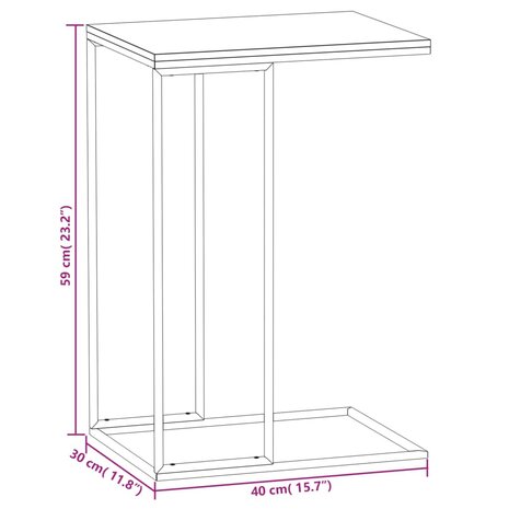 Bijzettafel 40x30x59 cm bewerkt hout wit 6