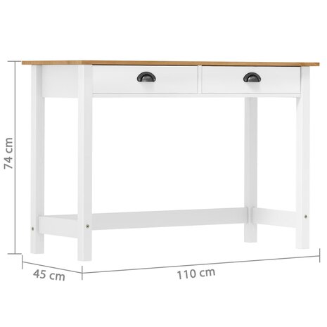 Wandtafel Hill 2 lades 110x45x74 cm massief grenenhout 7