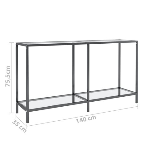 Wandtafel 140x35x75,5 cm gehard glas transparant 7