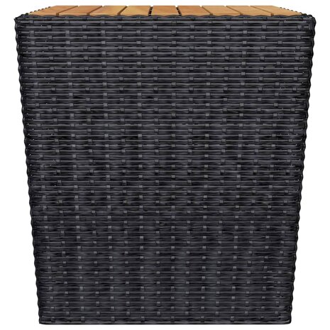 3-delige Bistroset poly rattan en acaciahout zwart 10