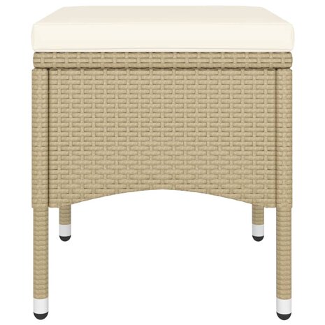 5-delige Bistroset poly rattan en gehard glas beige 7