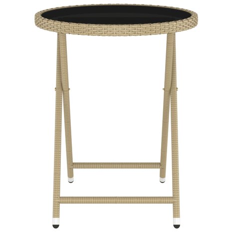 5-delige Bistroset poly rattan en gehard glas beige 9