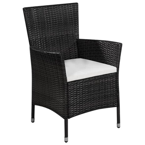 3-delige Bistroset poly rattan zwart 2