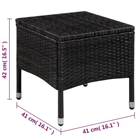 3-delige Bistroset poly rattan zwart 5