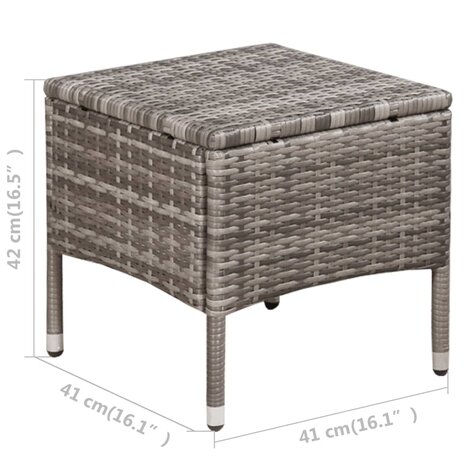 3-delige Bistroset poly rattan grijs 6