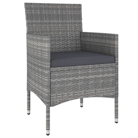 5-delige Loungeset poly rattan grijs 3