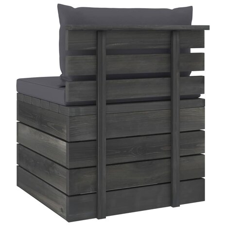 2-delige Loungeset met kussens pallet massief grenenhout 5