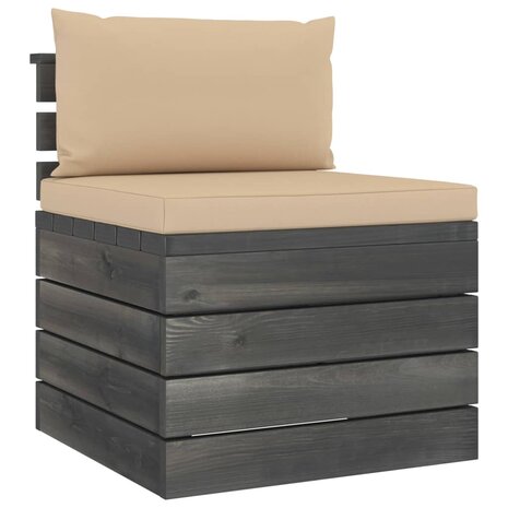 2-delige Loungeset met kussens pallet massief grenenhout 3