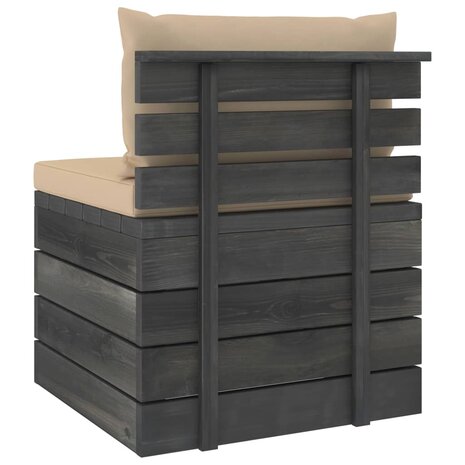 2-delige Loungeset met kussens pallet massief grenenhout 6