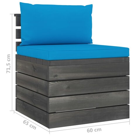 2-delige Loungeset met kussens pallet massief grenenhout 12