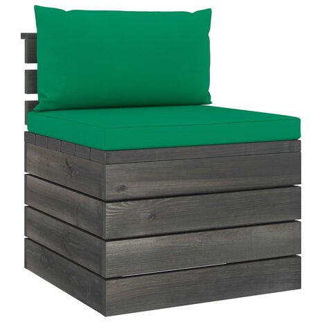 2-delige Loungeset met kussens pallet massief grenenhout 3