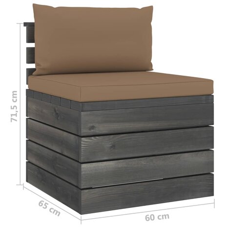 2-delige Loungeset met kussens pallet massief grenenhout 12