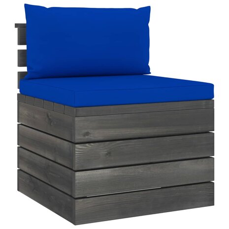 2-delige Loungeset met kussens pallet massief grenenhout 3