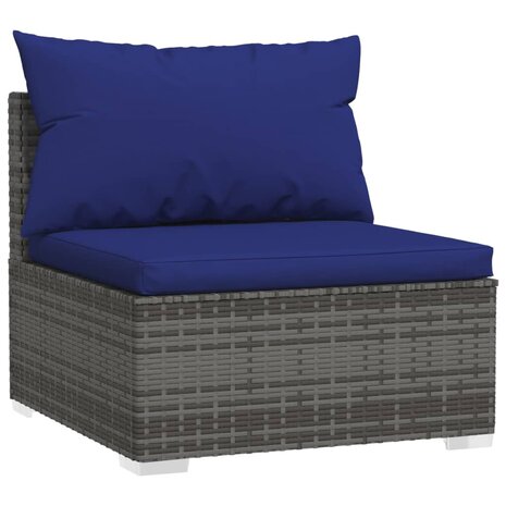 2-delige Loungeset met kussens poly rattan grijs 3