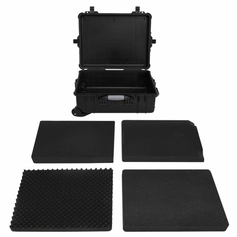 Flightcase op wieltjes 63x50x23 cm PP zwart 2