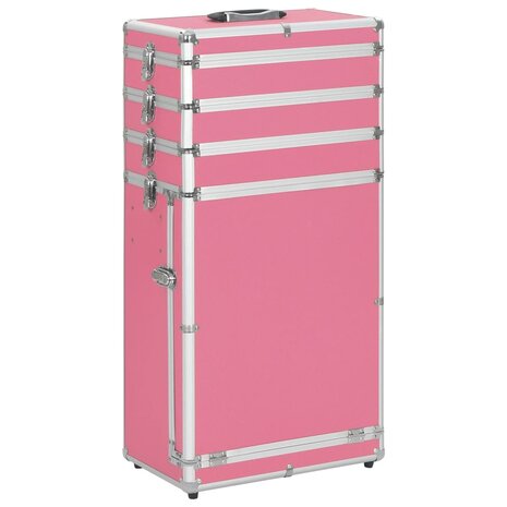 Make-up trolley aluminium roze 1