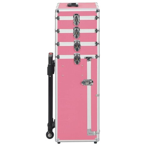 Make-up trolley aluminium roze 3