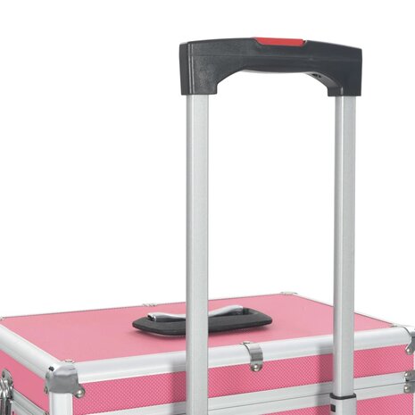 Make-up trolley aluminium roze 9