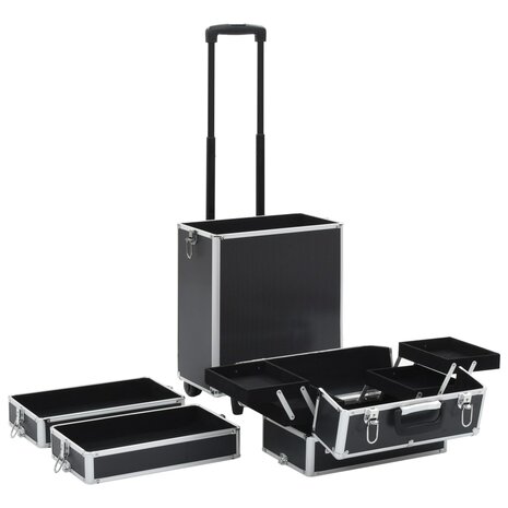 Make-up trolley aluminium zwart 5