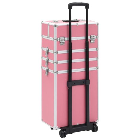 Make-up trolley aluminium roze 4