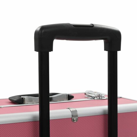 Make-up trolley aluminium roze 8