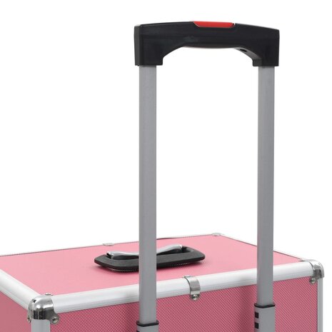 Make-up trolley aluminium roze 8