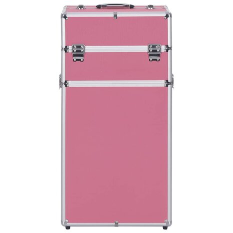 Make-up trolley aluminium roze 2