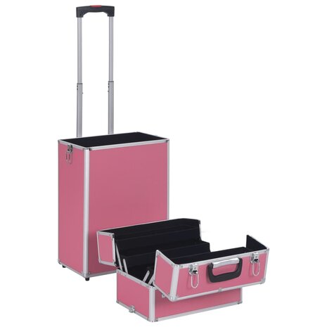 Make-up trolley aluminium roze 5