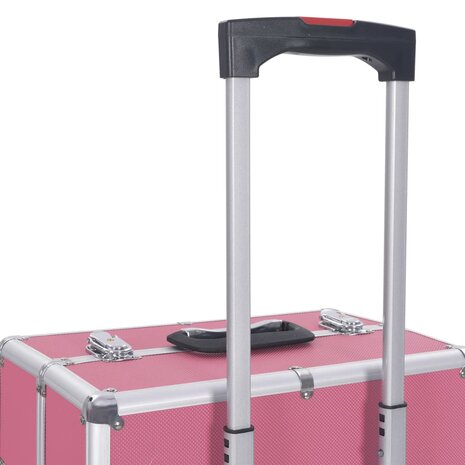 Make-up trolley aluminium roze 9