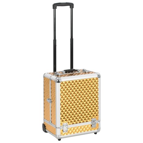 Make-up trolley 35x29x45 cm aluminium goudkleurig 1