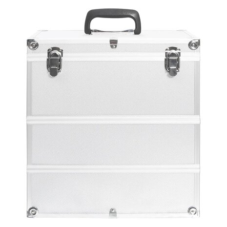 Make-up koffer 37x24x40 cm aluminium zilverkleurig 3