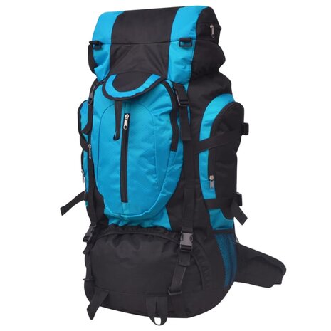 Rugzak hiking XXL 75 L zwart en blauw 1