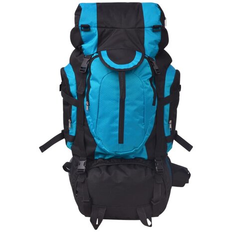 Rugzak hiking XXL 75 L zwart en blauw 2