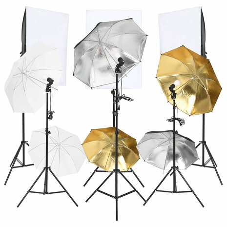 6-delige Fotostudioset met verlichtingsset en softboxen 1